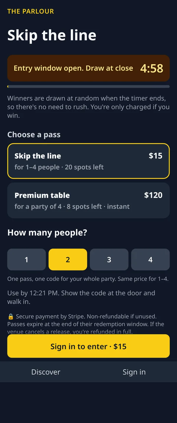 Release page with tiers